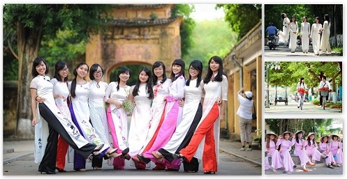 vestido vietnamita para ninas